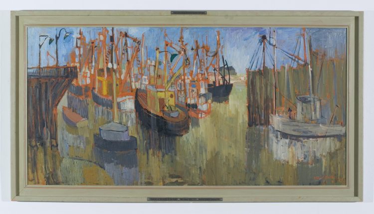 Molly Bobak – Fishboats at the Mouth of the Fraser, 1956