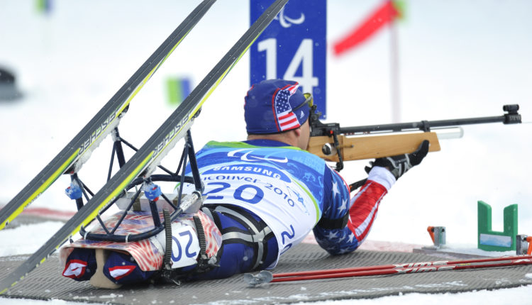 Andy Soule in the sitting biathalon at the Winter Paralympics in 2010. Submitted photo by wrightmoment.