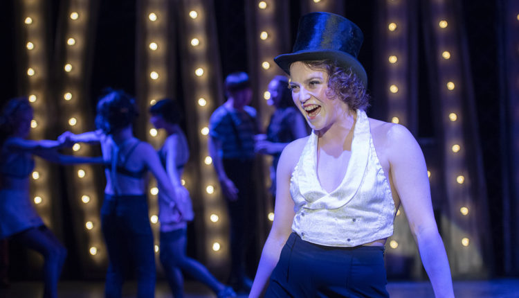 actor Paige Fraser as Emcee in Studio 58's Cabaret