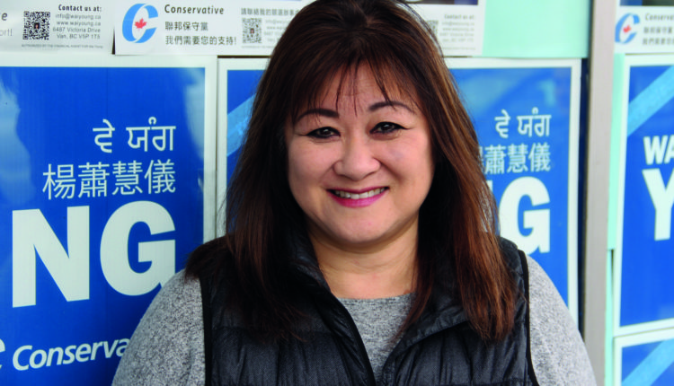 Wai Young outside Vancouver South campaign HQ