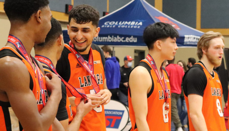 Falcons players receive their bronze medals.
