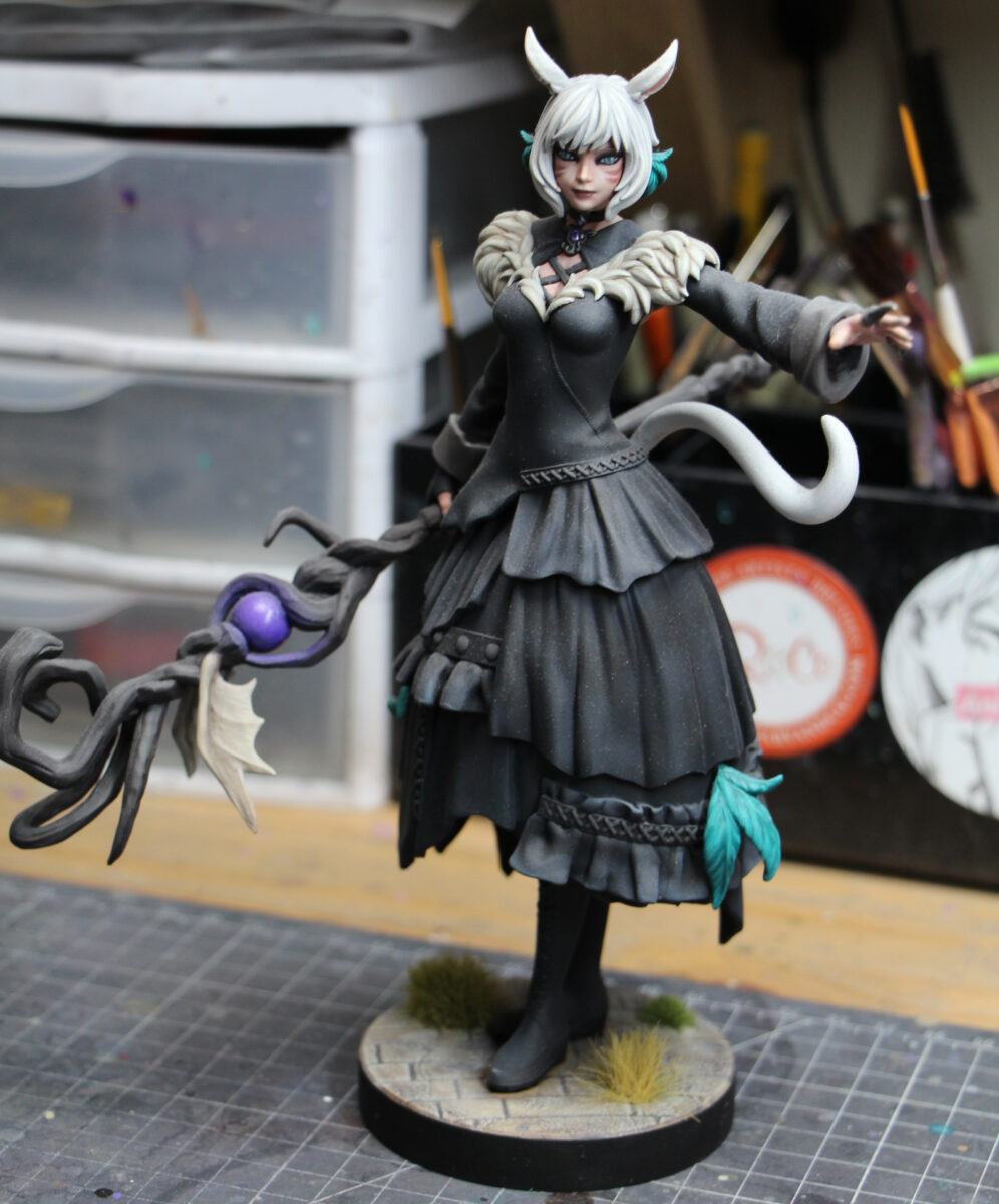 A figurine of Y'shtola Rhul from Final Fantasy 14
